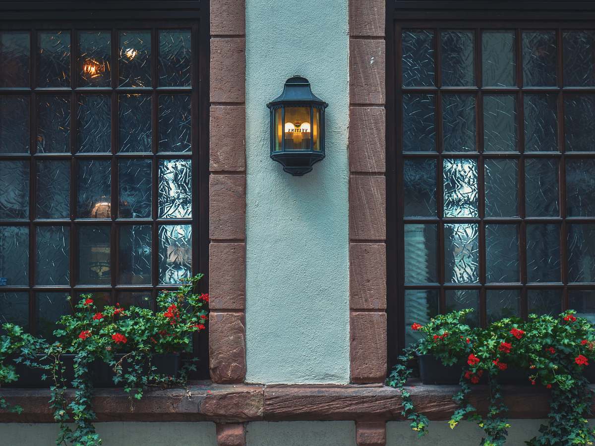 window turned-on wall sconce cologne